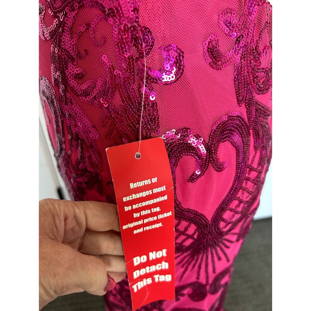 NWT NEXT UP Strappy Back Long-Length Sequined Evening Gown Women's Size 11/12 - Picture 7 of 7